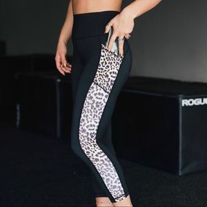 Black Leopard Pocket Capris